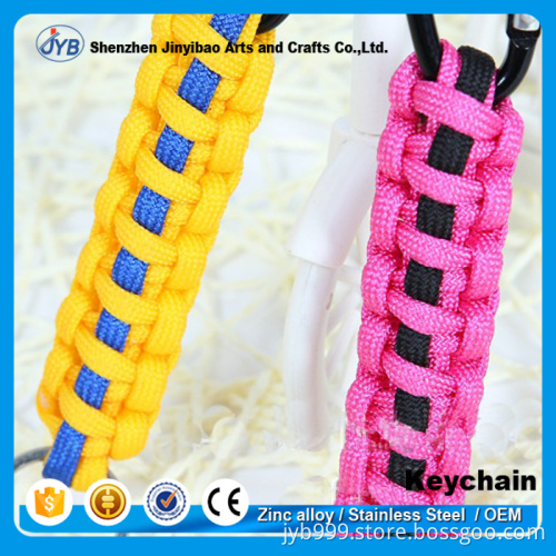 various colors customized size rope key ring strong outdoor parachute cord keychain
